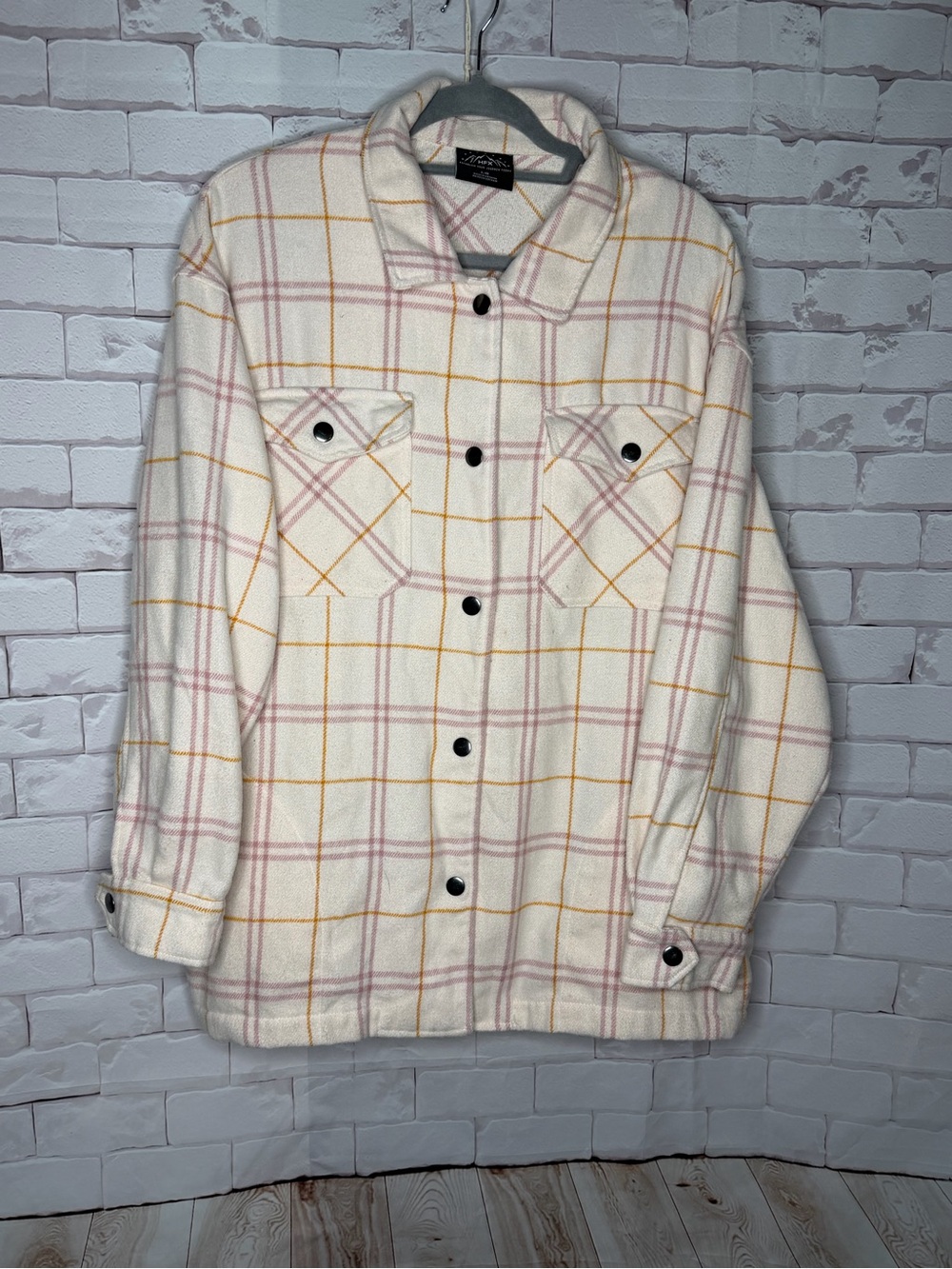 HFX Plaid Shacket‎ Jacket Size Large | Cozy Neutral Cottagecore Aesthetic